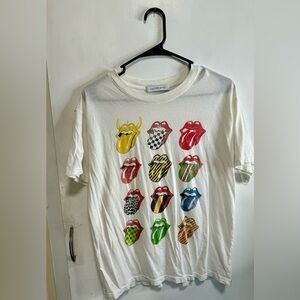 Daydreamer White Tee with Colorful Tongue Graphics